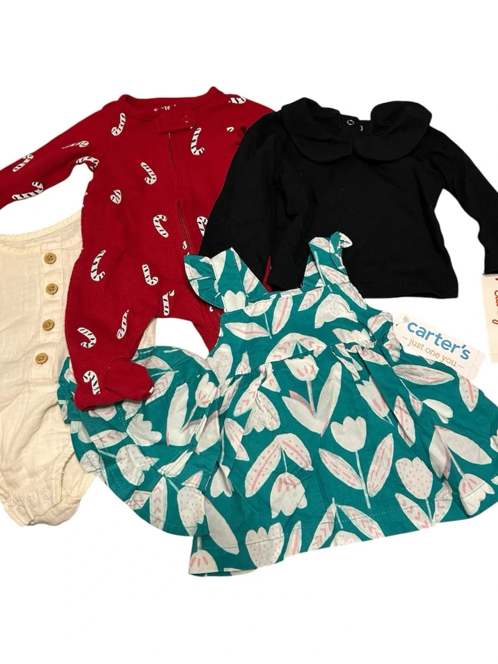 Bundle 4 pieces.  Carter's Teal Floral Dress and 3more